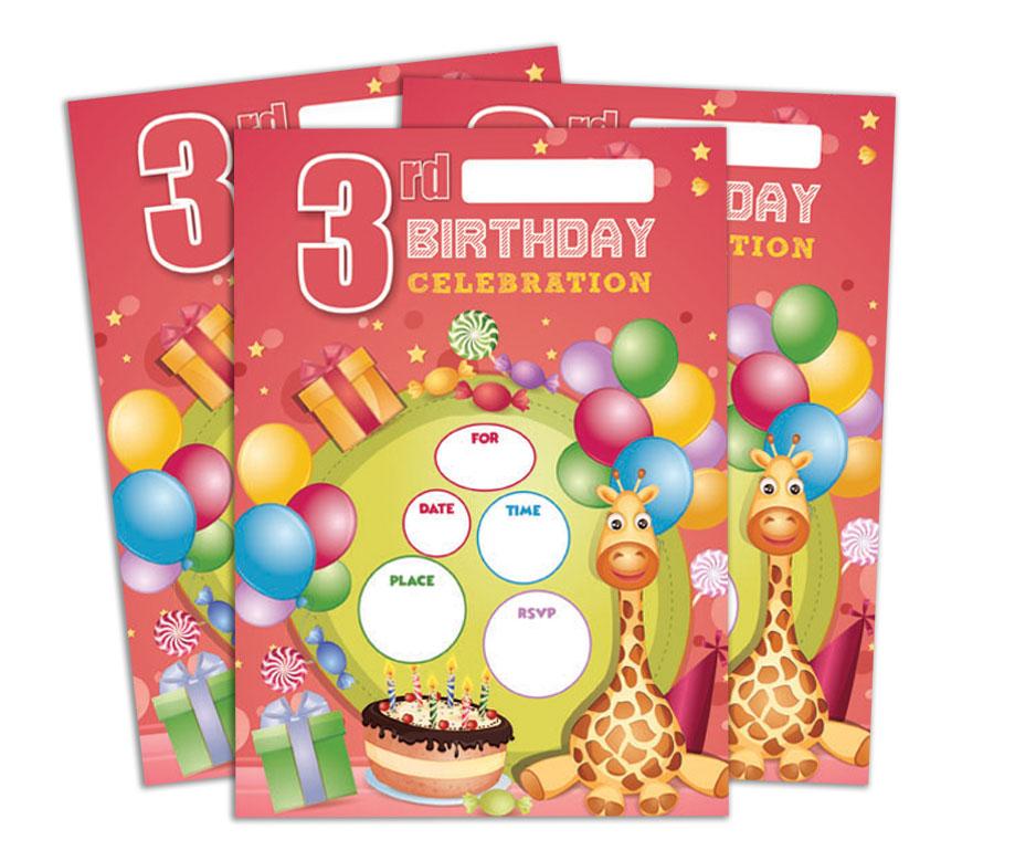 Darling Souvenir Pink Birthday Invitation Card Printable Elegant Fill or Write In Blank Party Invites 28 Pcs 5 x 7 Inches