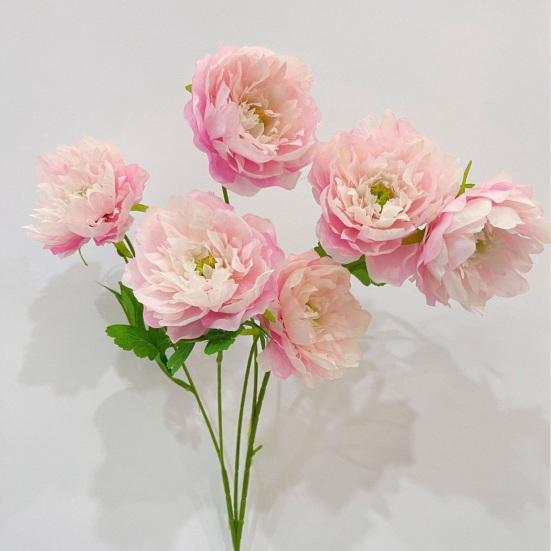 Artificial Peony Flower 6 Heads Blooms Faux Silk Peonies with Stem Fake Flower Branches for Vase Wedding Centerpieces Floral Arrangements