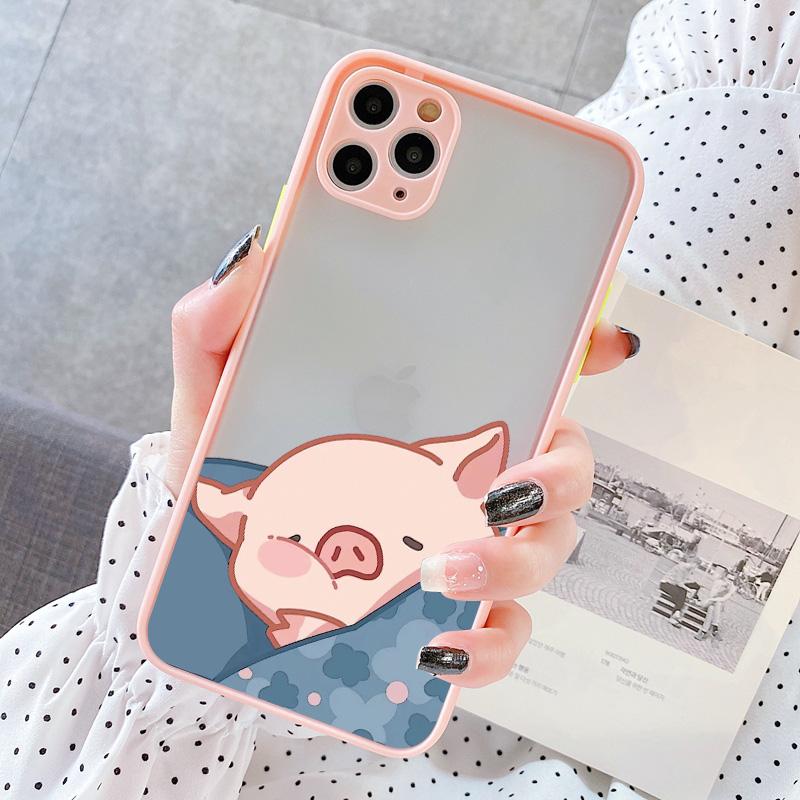 Cute Pink Pig Cartoon Phone Case For iPhone 17 16 14 15 11 13 12 Pro Max Mini For iPhone X XS XR 16 15 14 Plus Soft back Covers