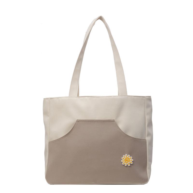 Kontrastowa torba damska duża pojemność torba tote lekka studencka torba na ramię do klasy