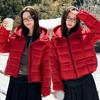 Womens Short Puffer Cotton Jacket Winter Lightweight Loose Casual Hooded Coat