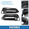 ABSOPRO Car Front Fog Light Cover Grille and for Honda Accord Sport Touring ABS 2 Pieces (Left Right) EX, EX-L, (2018-2020), Plastic, Black,