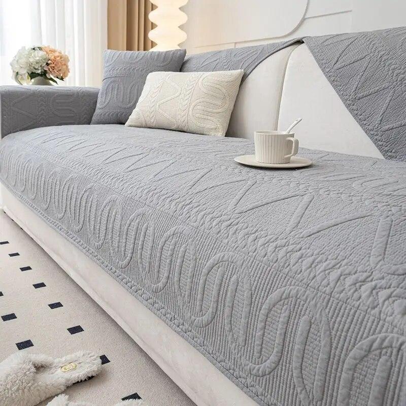 Simple Sofa Cover 100% Cotton Four Seasons Non-Slip Cushion Modern Universal Cover Cloth Towel Leather Backrest Soft Cushion