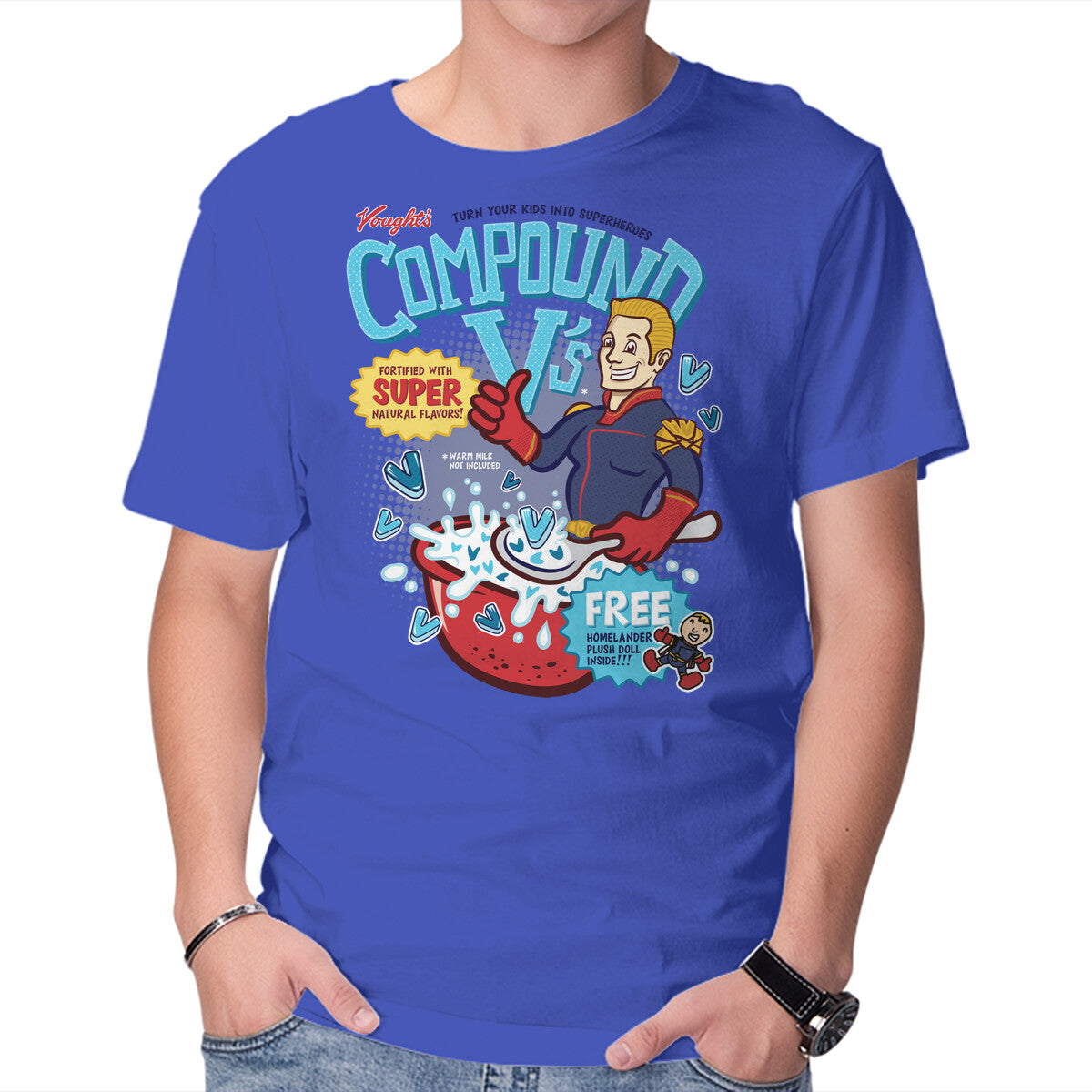 Unisex Crew Neck T-Shirt Compound Vs Cereal Graphic Short Sleeve Casual Tee S