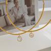 X&L 18K Gold PVD Plated Stainless Steel Necklace for Women New Fashion Geometric Zircon Pendant Necklace Charms Jewelry