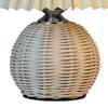 Kleine Tisch Lampe Plissee Stil Rattan Basis 3 Bunte Beleuchtung Nordic Nacht Nachttisch Lampe für