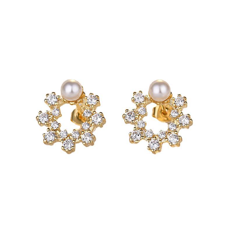 Sensibility Korean Ins Flower Stud Earrings Women's About 925 Tremella Needle Pearl Earrings New Trendy Earrings Temperament Earrings 2026