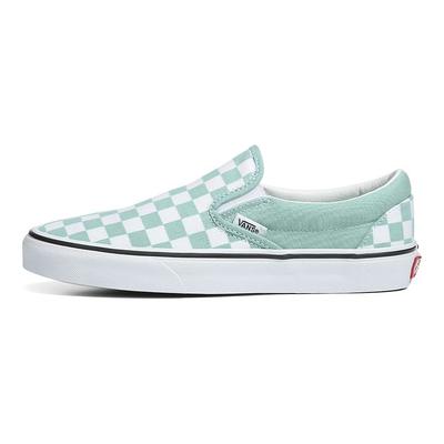 Classic Slip-On Canvas Checkerboard Low Top Skate Shoes Unisex Sneakers Blue White VN0A7Q5DH7O