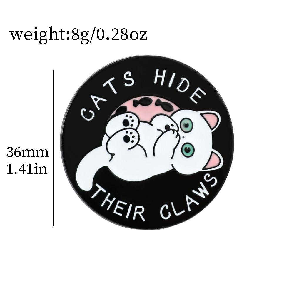 Cute Cat Paw Shaped Metal Badge Cartoon Animal Brooch For Decoration