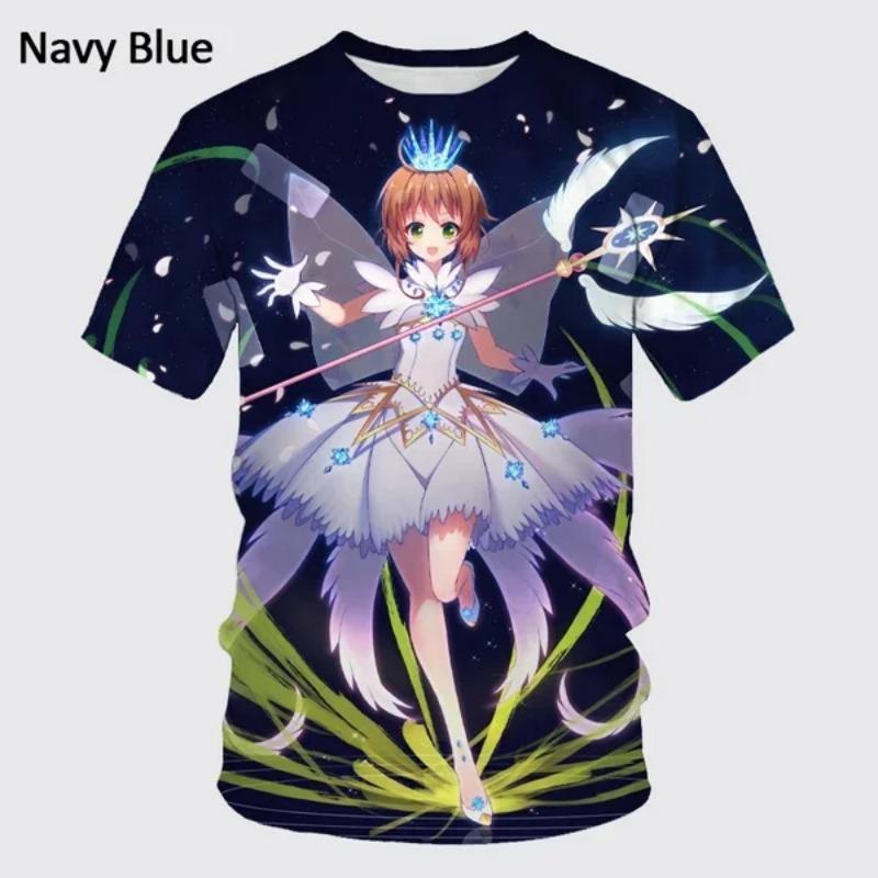 

Футболка с принтом Card Captor Sakura 3D, мужская модная повседневная футболка большого размера, унисекс, с круглым вырезом и коротким рукавом, уличный стиль Harajuku 6XL