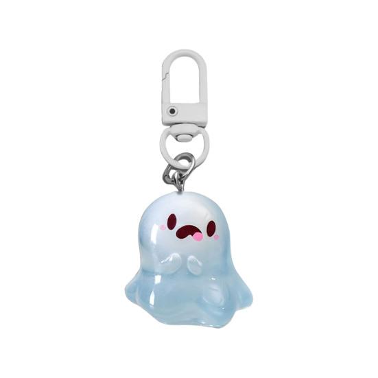 Glow in The Dark Ghost Keychain Set Small Resin Miniature Halloween Luminous Tiny Assorted Spooky Figurine