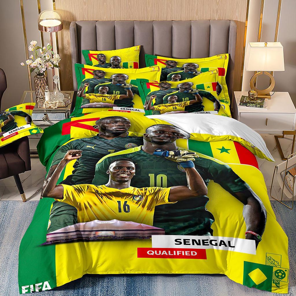 Home Textile Quilt Set Four-Piece World Cup Football 3D Printing Three-Piece Bedding