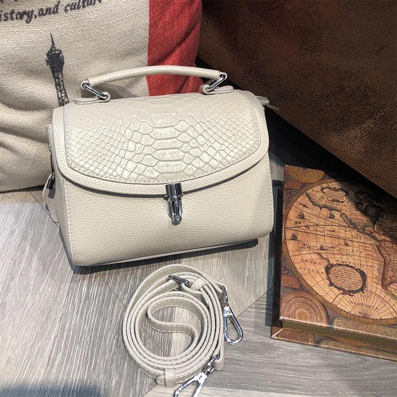 Genuine leather women's bag elegant bag for women temperament crossbody square shoulder bag