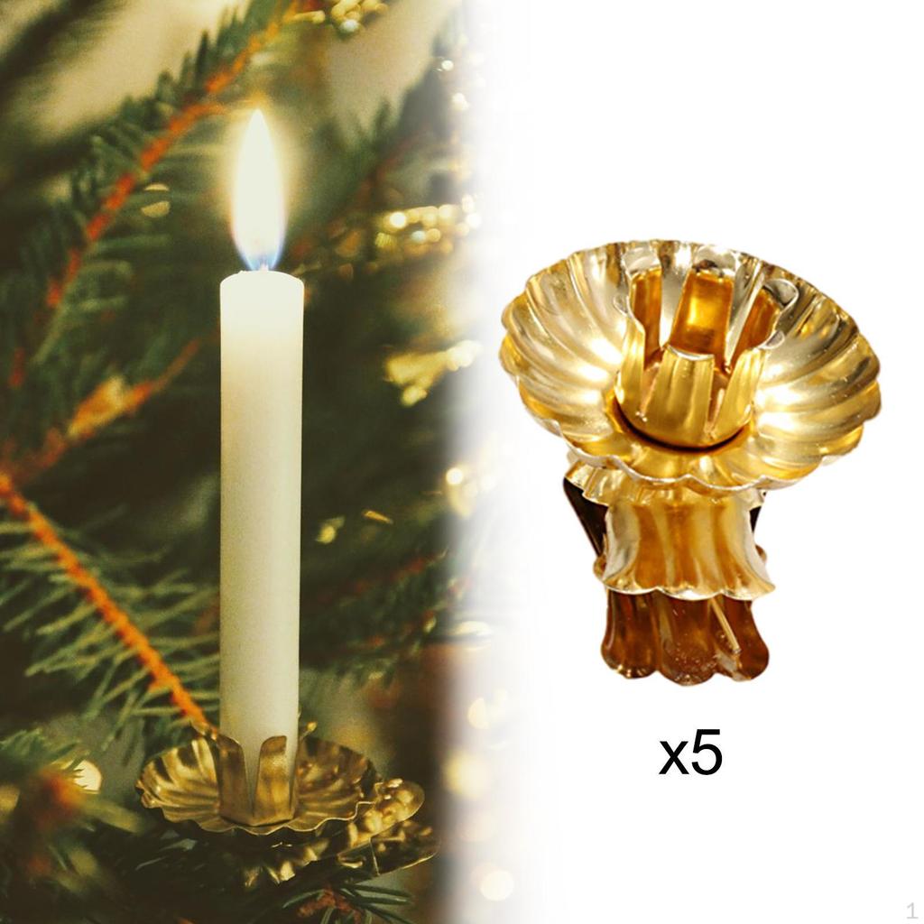 5 Pieces Candle Clips Candlestick Holder Clamps Bar Churches Christmas Tree for Parties