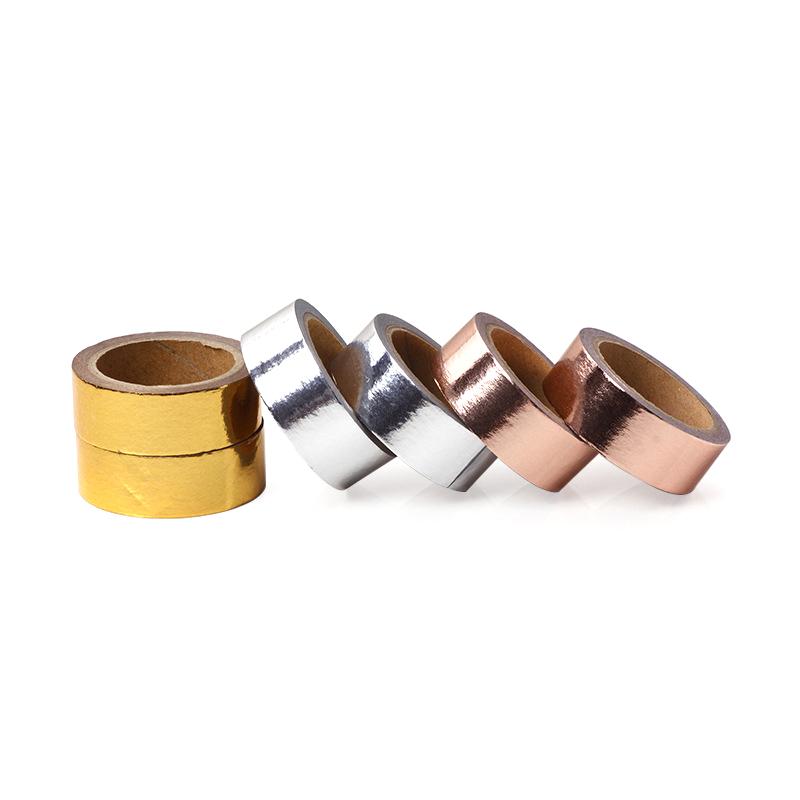 15Mm*5M Tape Diary Decoration Diy Masking Adhesiva For Scrapbooking Supplies Party Gift Gold/Silver/Rose Gold