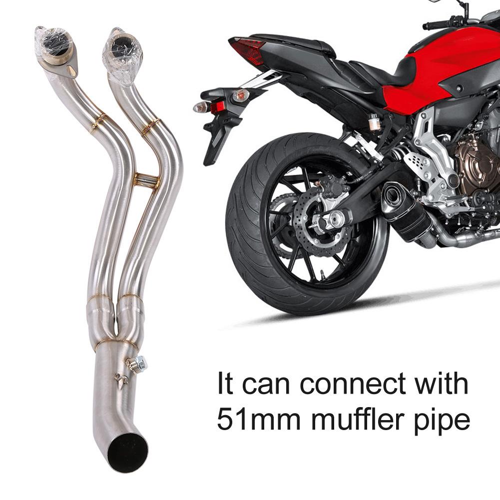 Motorcycle Full Exhaust System Vent Front Pipe Link for Yamaha MT 07 FZ 07 2014 2017(Straight)