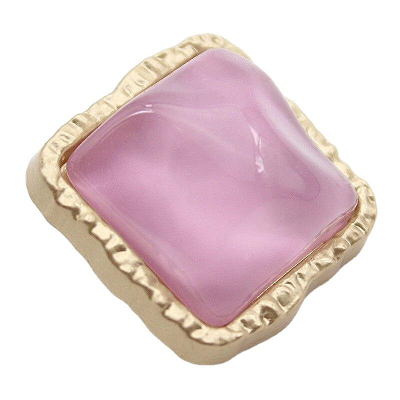 6Pcs 21mm Square Metal Women Coat Sewing Buttons for Clothes Vintage Jacket Sweaters Dress Decorations Accessories