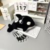 Cartoon Plush Killer Whale Pen Bag Large Capacity Stationery Bag Student Gift For School Office Funny Pencil Case
