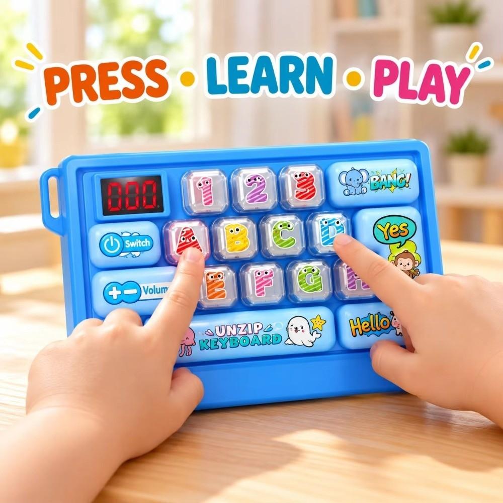 Cartoon Keys Mini Fidget Keyboard Toy Stress Relief Decompression Keyboard Educational Learning