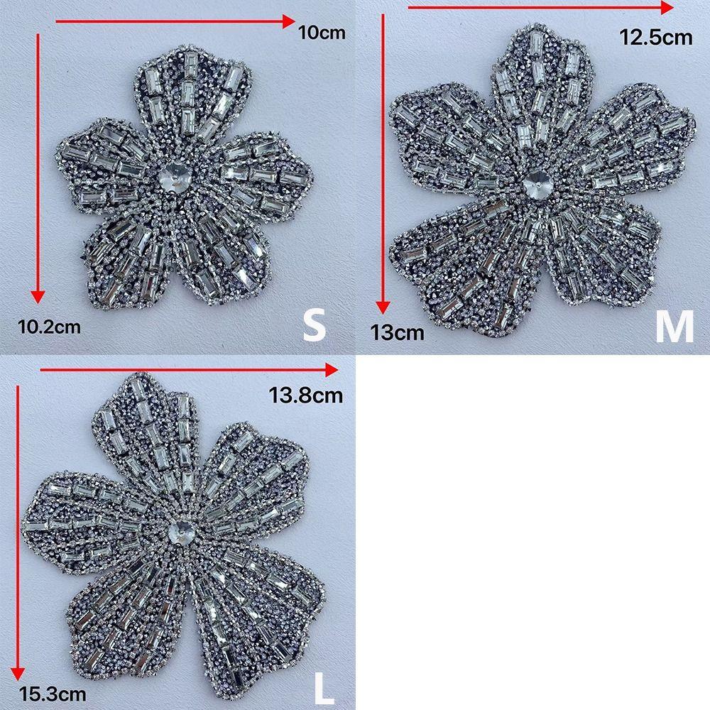 Rhinestone Flower Patches DIY Decorative Patches New Beaded Patches  Clothes Accessories