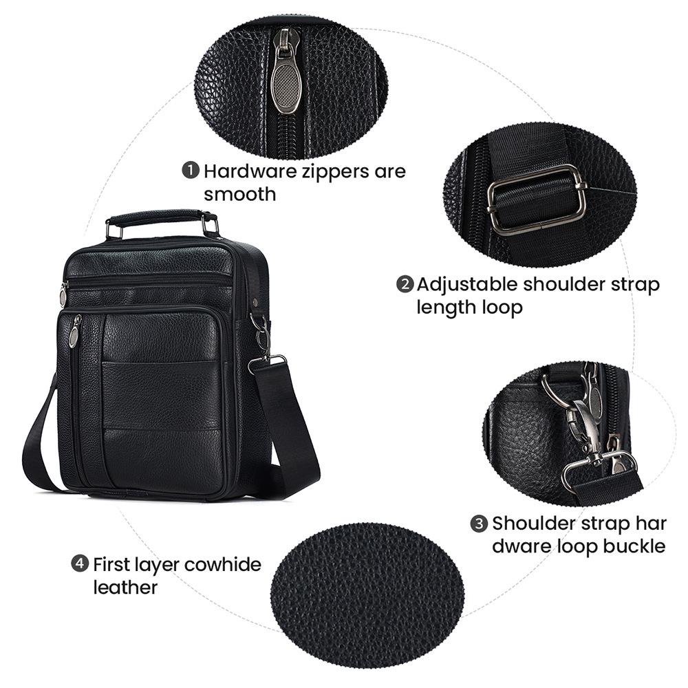 Herren Echtleder Vertikale Umhängetasche - Multifunktionale High-End Schultertasche für den lässigen Pendelverkehr