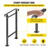 VEVOR Wrought Iron Handrail, Fit 1 or 2 Steps Outdoor Stair Railing, Adjustable Front Porch Hand Rail