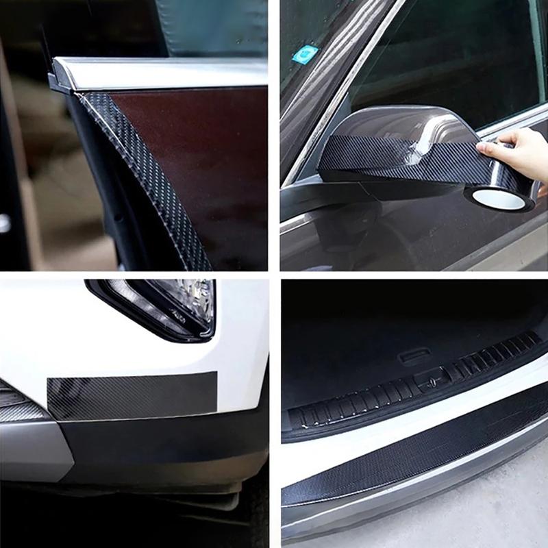 3/5/7cm*3m 5D Carbon Fiber Car Sticker DIY Paste Protective Strips  Auto Door Sill Side Mirror Anti Scratch Tape Car Accessories