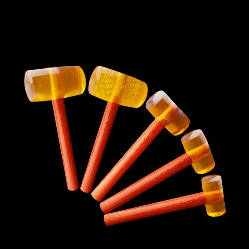 Martelo de borracha transparente com cabo de madeira - ideal para instalação de azulejos, mármores e pisos