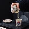 Chinese Style Grass And Wood Gray Lion Dance Three Talent Cover Bowl Teacup Single High-Grade White Porcelain Tea Kung Fu Tea Set Tea Bowl