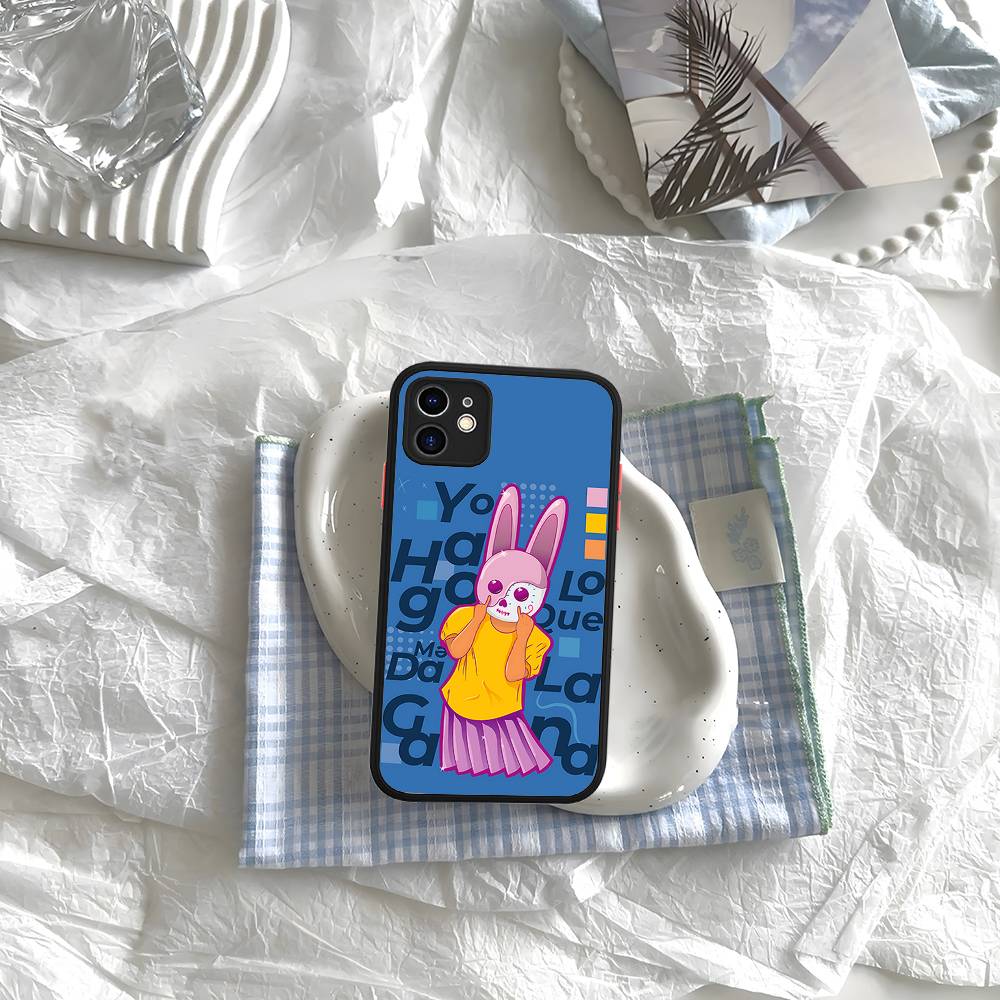 B-Bad Bunny Art Phone Case For IPhone 16e 16 15 14 13 12 11 Pro Max X XS Max Plus Matte Clear