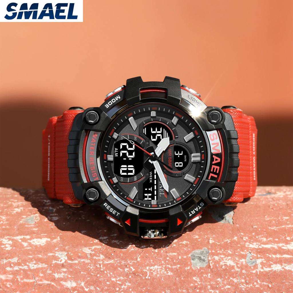 SMAEL Glow Men's Watch 8079 Tactical Watch Male Student Sports Dual Display Digital Waterproof