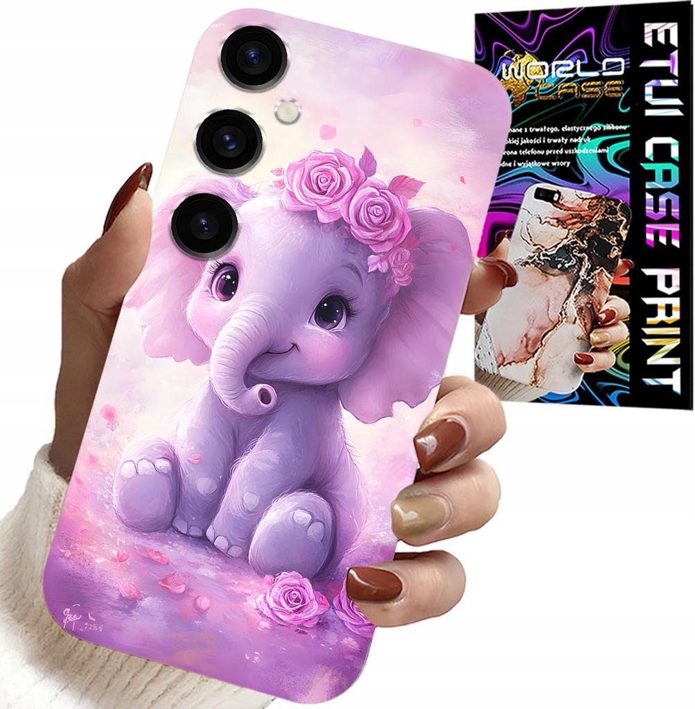 Etui Do Samsung Galaxy A14 5G - Słodki Słonik Na Różowym Tle Case +Folia