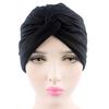 Solid Color Pleated Women Cancer Chemo Hat Beanie Turban Head Scarf Wrap Cap