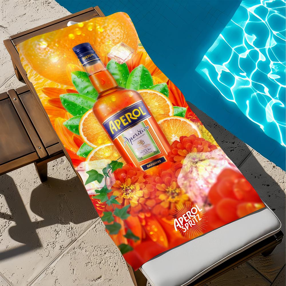 Orange art A-AperolS Towel Large S-Spritzs-S Quick-Drying Microfiber soft Beach Towel for Travel Fitness Sauna Bathing Camping