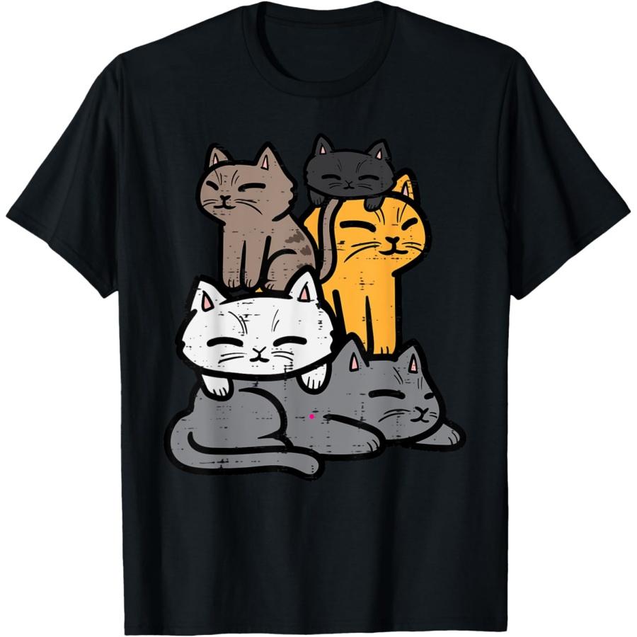 

Cats Piled Up Cute Kitten Feline Women Girls Kids Toddler T-Shirt XXXXXL