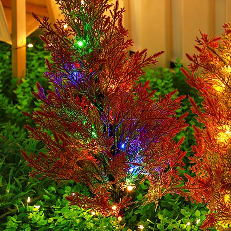 1/2/4PCS Color Solar Christmas pine tree lamp Christmas garden floor lamp suitable for garden passages and Christmas decoration