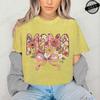 Floral Coquette T-Shirt,Pink Bow Tee Floral Mama T-Shirt for Women Vintage Retro Mama Shirt Wildflowers Mama Women's Clothing