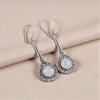 Rainbow Moonstone Gemstone 925 Sterling Silver Jewelry Handmade Earrings 2.52" EE-77-33
