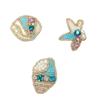 10Pcs Sea Creature Sew On Patches for Clothing Jackets Jeans Dress Artifical Pearls Beaded Sewing On Patches Appliques