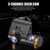 2/3 Channel Car DVR Three-Lens Inside Vehicle Camera Recorder Video HD1080P Dashcam Loop Recording Car Charge