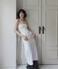 Rubati Shirred Strap Tube Top Dress_White