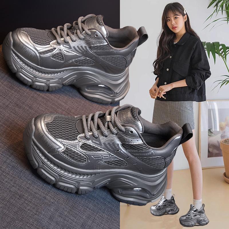 Platform Dad Shoes Women's Autumn and Winter 2025 New Fashion Air Cushion Versatile Casual Sports Shoes Inner Height Increase Women's Shoes