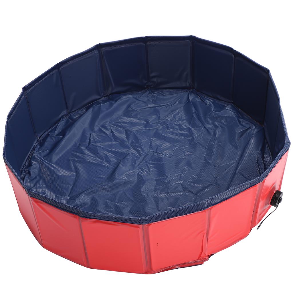 Foldable Pet Bathing Tub Portable Shower Basin Bathroom Cleaning Bathtub for Dogs CatsL 160x30cm Red