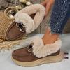 Trade Winter Fleece - Lined Cotton Shoes with Metal Buttons - Plus - Size, Thick - Soled