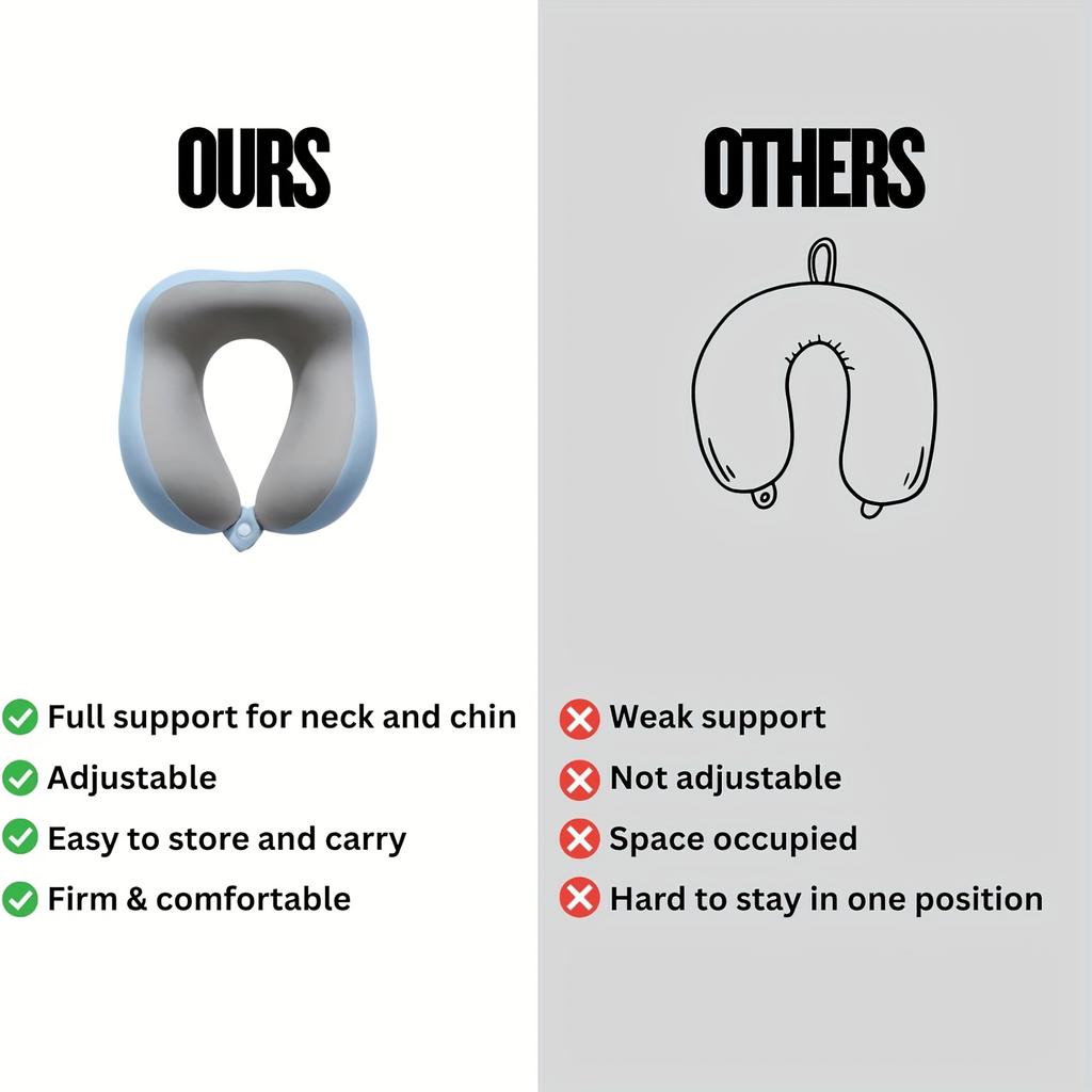 [Memory Foam Neck Pillow] 1pc U-Shaped Soft Breathable Memory Foam Travel Neck Pillow, Providing 360-Degree Support