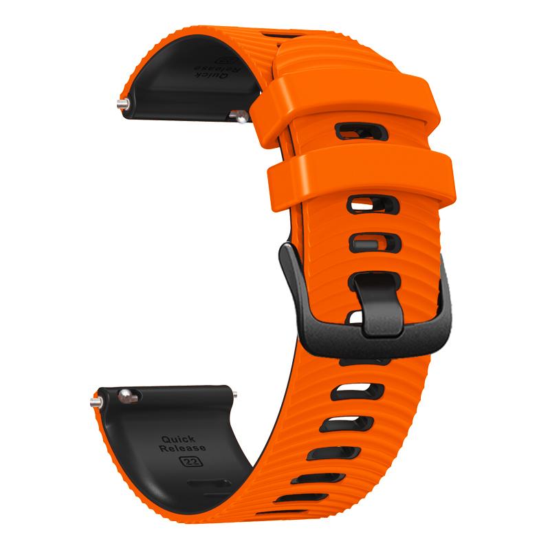 

For Coros Pace 3/Apex 46mm/Apex Pro Watch Strap 22mm Dual Color Silicone Band Black+Grey
