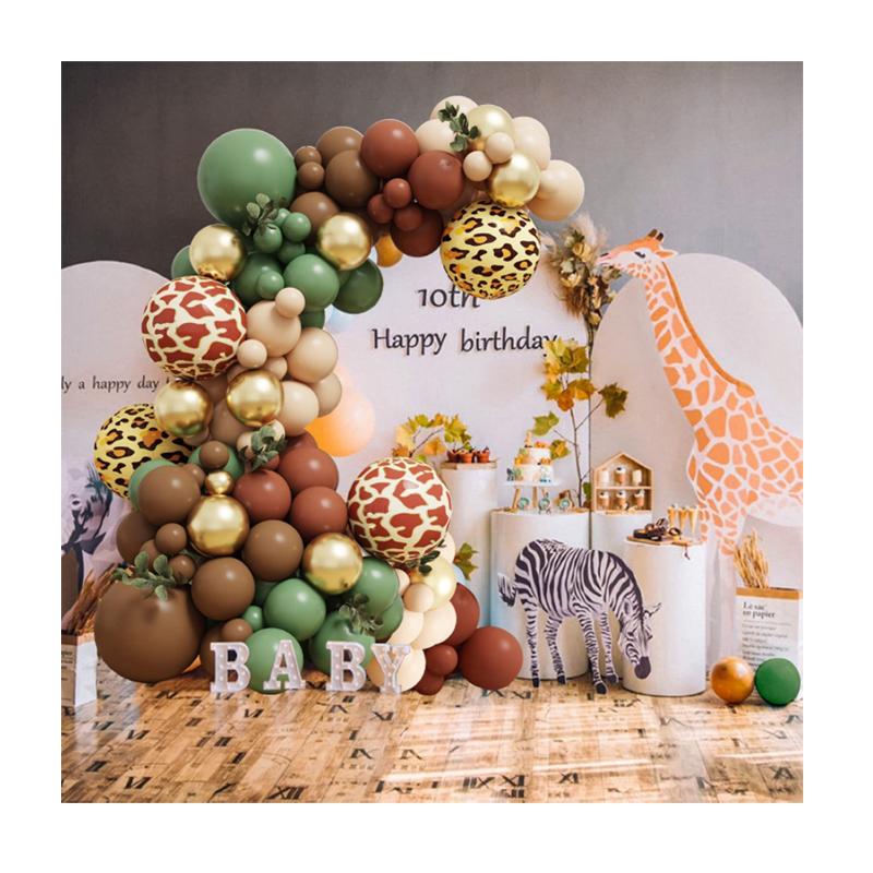 Jungle Forest Theme Sage Green Balloons Arch Garland Kit Kids Boys Birthday Party Decorations