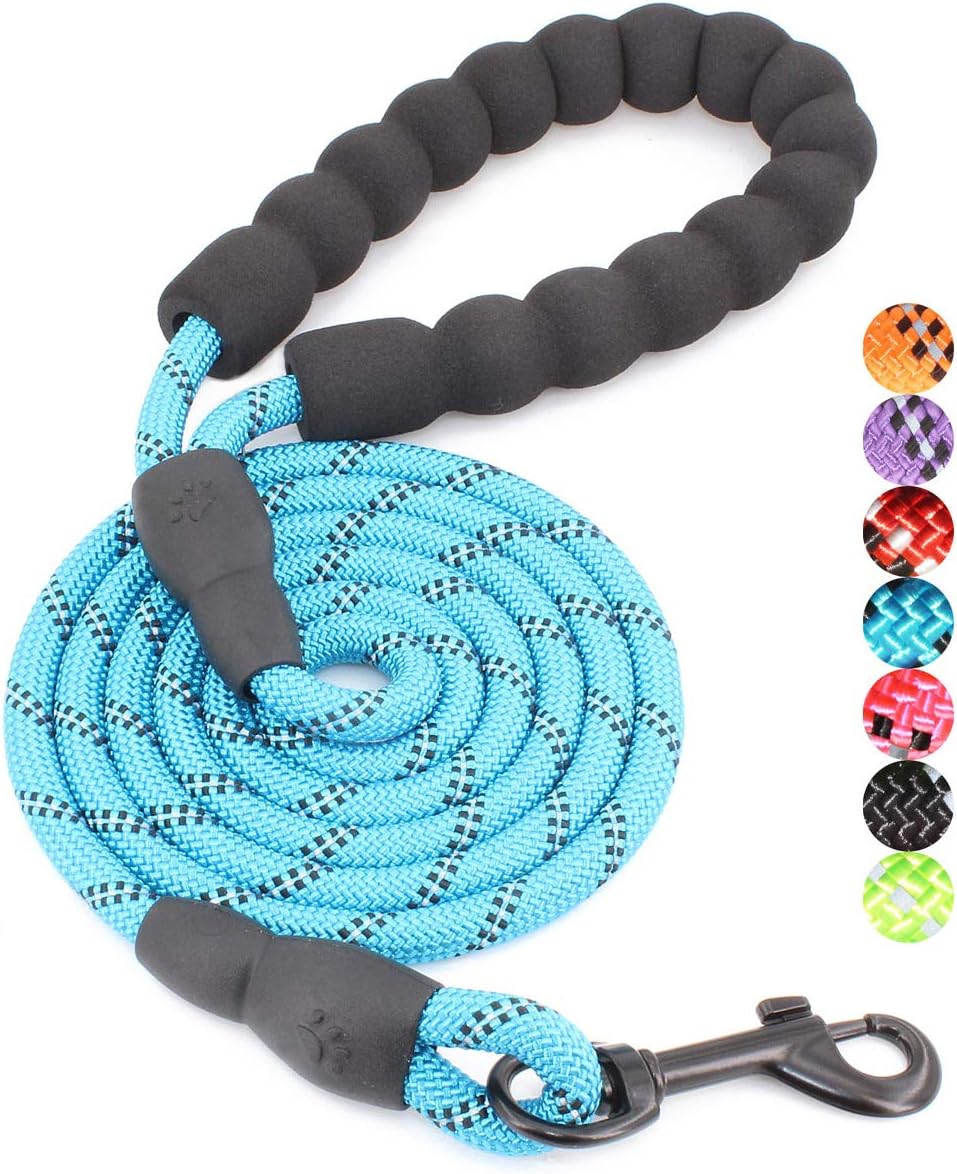 

Pet Products Dog Reflective Leash Multi-Color Strong Nylon Round Rope Large And Medium-Sized Dog Leash Comfortable Padded Handle Decoration 1.5mx0.8cm синий