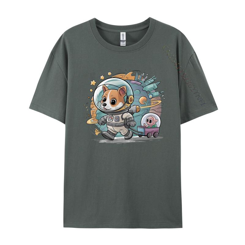 Alien Dog Tshirt Babysitter Tshirts Cotton Top Tshirts For Unisex Normal Tops Shirts Grey Shirt Graphic Tee