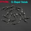 MNFT 25pcs Large long body Q-Shaped Black Color Quick Change Swivels For Carp Fishing size 4# Fishing Terminal Tackle Accessory